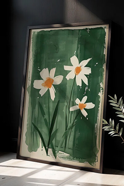 Cadran Çiçek Vazo tasarımlı Çerçeve Görünümlü Mdf Tablo