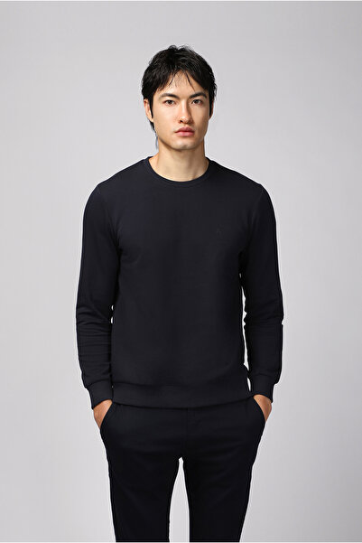 Kiğılı Bisiklet Yaka Pamuk Sweatshirt