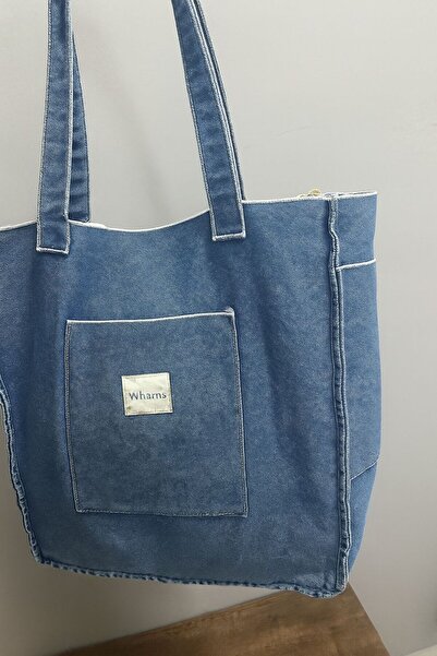 Mons Geantă din denim Stonewashed Denim – 40x40x10 cm