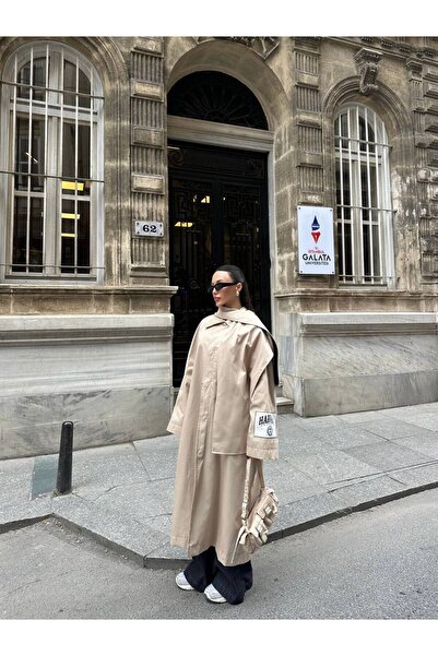 Miss Beyoğlu Yeni Özel tasarım oversize şalı trençkot yagmur geçirmez