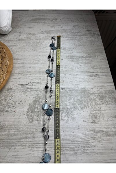SEDEF TAKI Füme taşlı uzun kolye