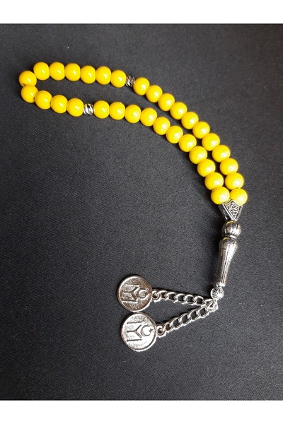 MRYart مسبحة من الخرز الزجاجي الأصفر