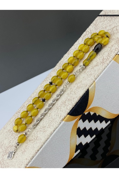 Tesbih Store شراشيب أصلية منقوشة بلون العنبر لا تتلاشى