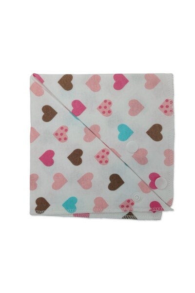 Mixbo Bavetă Mixbo pentru bebeluși, flanel, ajustabilă, cu 2 inimioare, multi...