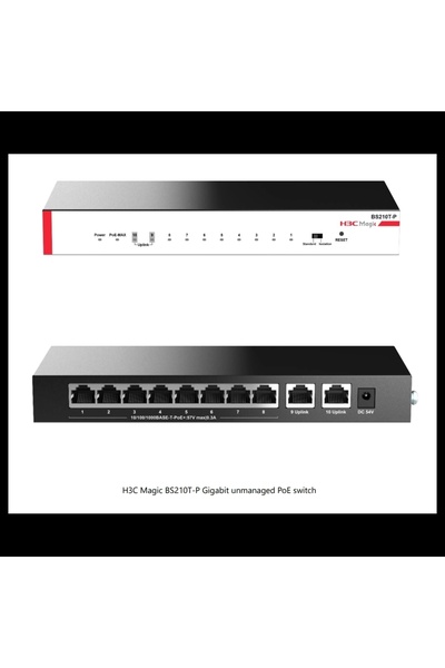 H3C Magic Bs210T-P, 10 Ports, Gigabit, 8 Port Poe, 57W, +2 Port Gigabit Uplin...