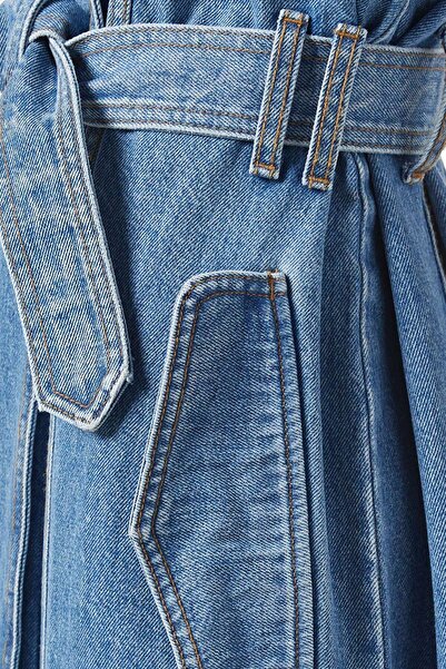 EB Denim Kosmo Trençkot - Mavi - Denim Kumaş, Rahat Siluet, Şık ve Dayanıklı Tasarım