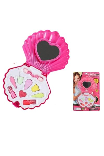 Mixbo Trusa machiaj pentru copii, model Scoica, farduri, mini ruj, buretei, m...