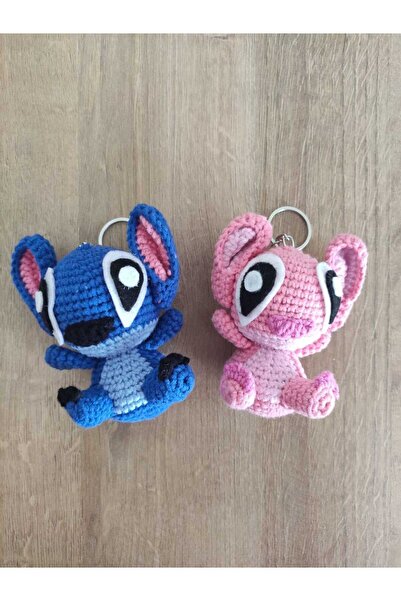ElisaToys Amigurumi örgü Stitch ve Lilo anahtarlık