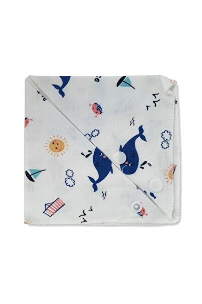 Mixbo Bavetă pentru bebeluși Mixbo, flanel, reglabilă, model balenă, multicoloră