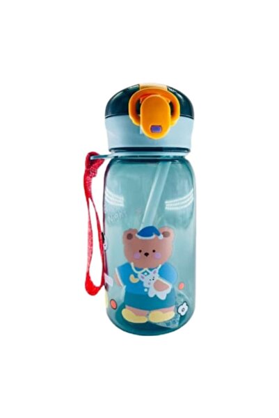 Mixbo Cană Mixbo pentru copii, cu pai, ursuleț, anti-scurgere, plastic, 400 ml, multicoloră