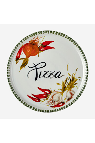 Edelweiss طبق بيتزا سيراميك أبيض إيطالي 33 سم