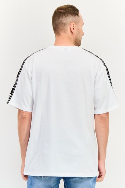 Nautica Men Crew Neck Short Sleeve Brand Logo T-shirt, White
