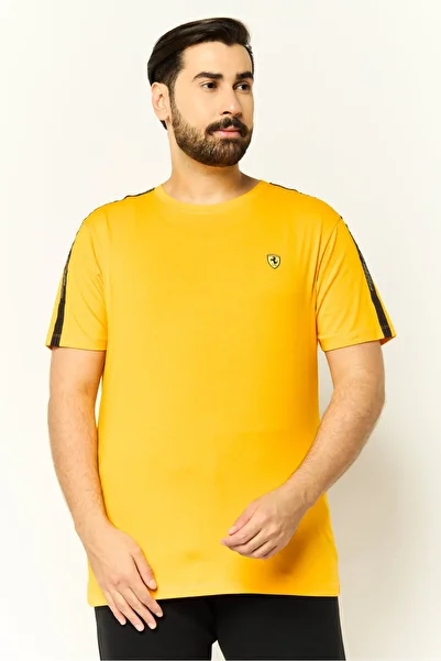 Scuderia Ferrari Men Slim Fit Short Sleeve Outdoor T-shirt, Yellow