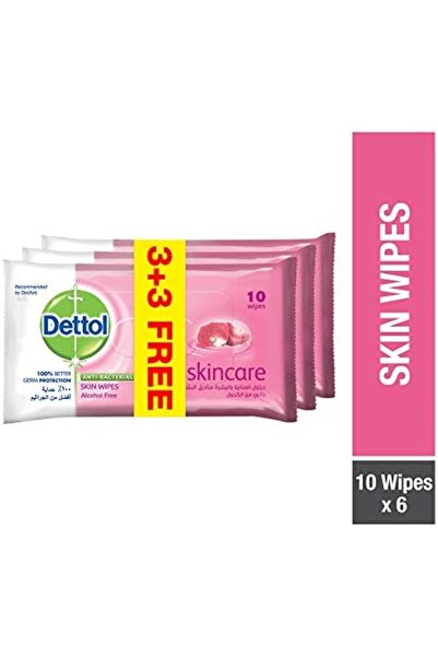 Dettol Antibacterial Wipes - Skincare, 6 x 10 Wipes