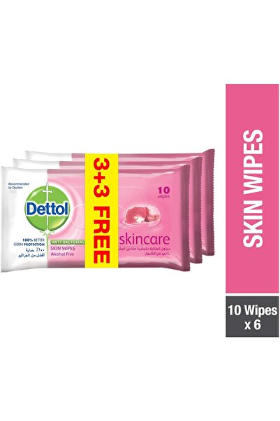 Dettol Antibacterial Wipes - Skincare, 6 x 10 Wipes