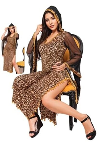 Generic Long Leopard Dance Gown with Open Sides