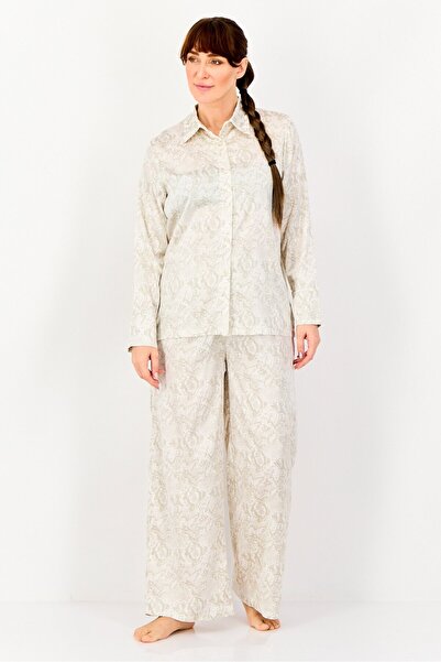 Bebe Women 2 Pieces Animal Print Long Sleeves Nightwear Set, Multicolor