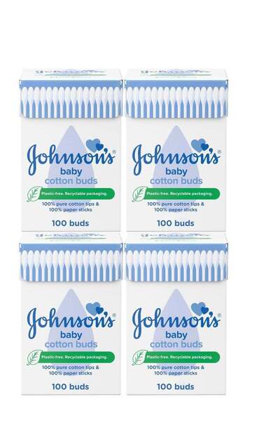 Johnson's Baby Cotton Buds Pack of 100 Pieces (4 Units)