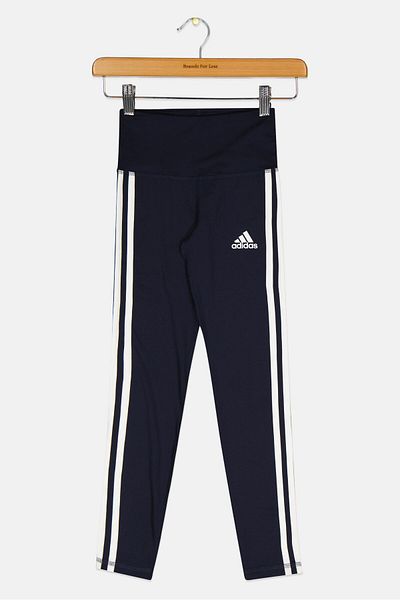 adidas Kids Girl Sportswear Fit Brand Logo Pull On Leggings, Navy