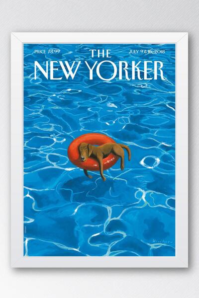 Saturn Pictură înrămată The New Yorker 9 iulie 2018 - Pictură cu câine plutitor