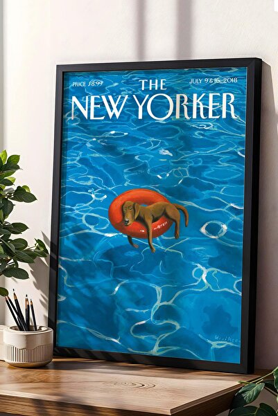 Saturn Pictură înrămată The New Yorker 9 iulie 2018 - Pictură cu câine plutitor