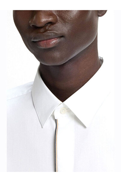 BOSS Erkek Dar Kalıp Kolay Ütülenebilir %100 Pamuklu Uzun Kollu Beyaz Gömlek 50545158-100