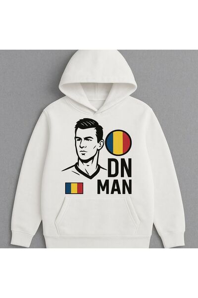 CLASSY.MODA România Echipa Națională DN MAN Design 3 fire Hoodie cu buzunar cangur Hanorac unisex
