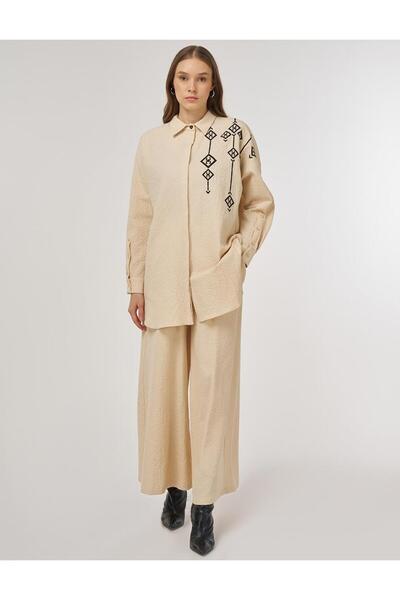 KYR Embroidered Cotton Double Suit Light Yellow