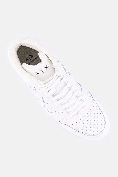 Armani Exchange Men Medium High Cut Lace Up Casual Shoes, White