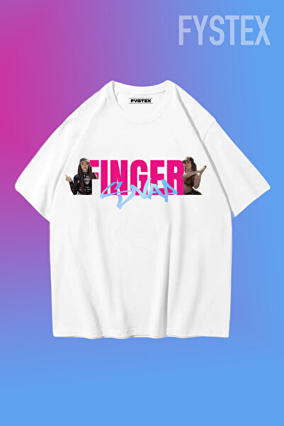 FYSTEX KADIN BEYAZ — МАНІФЕСТ — FİNGER SNAP — МАНІФАМ — BASİC TSHİRT — CROP — BASKILI — YAZILI — GOTHİC