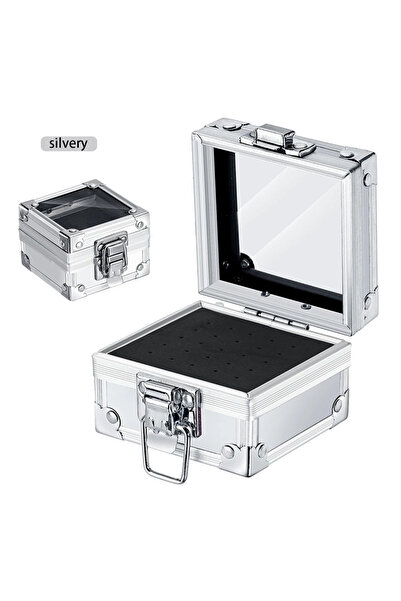 choice2 صندوق حامل مثقاب أظافر احترافي فضي اللون مكون من قطعة واحدة مع 25 فتح...