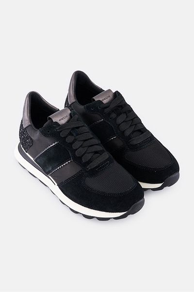 Geox Women Lace Up Casual Shoes, Black