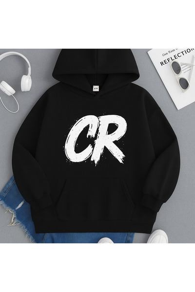 CLASSY.MODA Cristiano Ronaldo CR Σχέδιο λογότυπου με 3 κλωστές με κουκούλα κα...