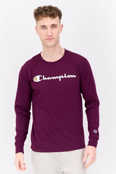 Champion Men Sportswear Fit Long Sleeves Outdoor Sweatshirt, Purple