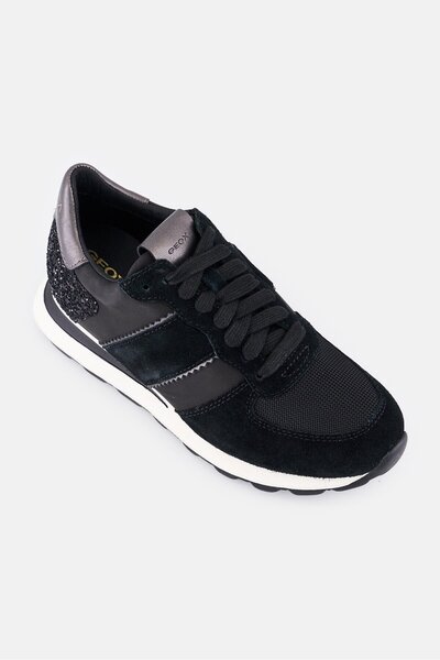 Geox Women Lace Up Casual Shoes, Black