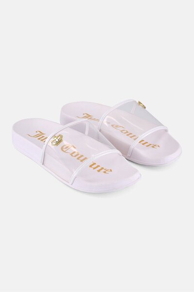 Juicy Couture Women Wyndows Slip On Slides, White