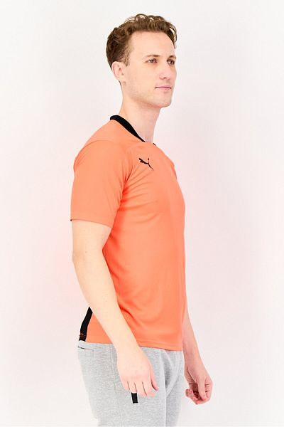 Puma Men Slim Fit Brand Logo Training T-Shirt, Coral