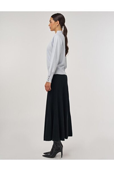 Kayra Basic Viskon Triko Kazak Açık Mavi