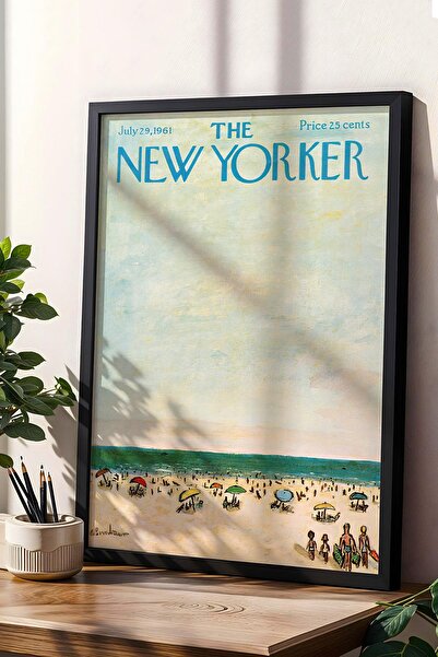Saturn Pictură înrămată The New Yorker 29 iulie 1961 - Pictură Crowd Beach