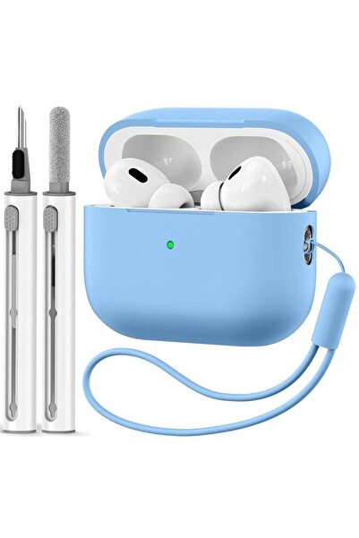 Choice غطاء حماية ناعم لسماعات AirPods Pro 3 باللون الأزرق الفاتح، إصدار 2025...