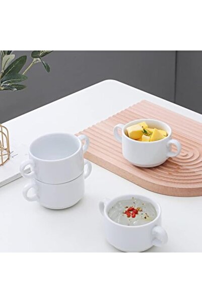 sharpdo Ceramic Double-Handle Cup Set of 4, 280 ml