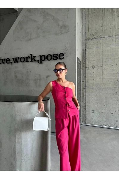 MetuCA Single Arm Vest - Pants Suit Atlas - Fuchsia