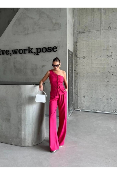 MetuCA Single Arm Vest - Pants Suit Atlas - Fuchsia
