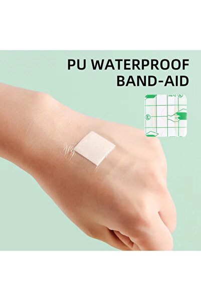Choice 50pcs 38x38mm 50PCS 38*38mm Transparent PU Square Band-Aid Waterproof Adhesive Bandage Protective St