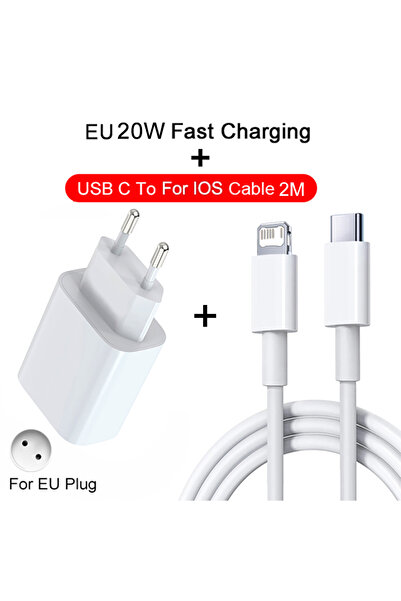 Choice EU Charger 2m Cable PD 20W USB C Fast Charging For iPhone 13 12 11 14 ...