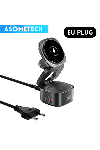 choice2 EU Plug Magnetic 5 in 1 Wireless Charger Stand For iPhone 16/15/14 65...