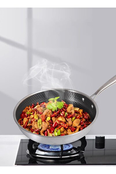 sharpdo Sharbo Non-Stick Frying Pan 28cm, Stainless Steel, Dishwasher Safe