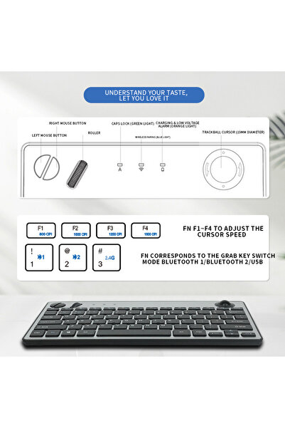 Choice لوحة مفاتيح لاسلكية كورية JOMAA مع ماوس هوائي بكرة التتبع بدقة 1600 نقطة في البوصة ولوحة مفاتيح بلوتوث للتلفزيون والآيباد والهواتف