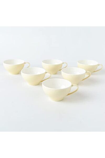 sharpdo 6 Pieces of Ceramic Coffee Cups Bowl-Shaped Beige 180 ml, from Sharbedo, Porcelain
