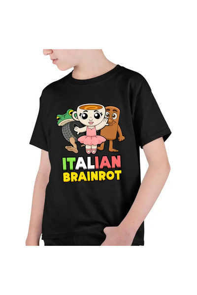 OEM Tricou Copii Baieti Brainrot Italian Ballerina Tung Boneca